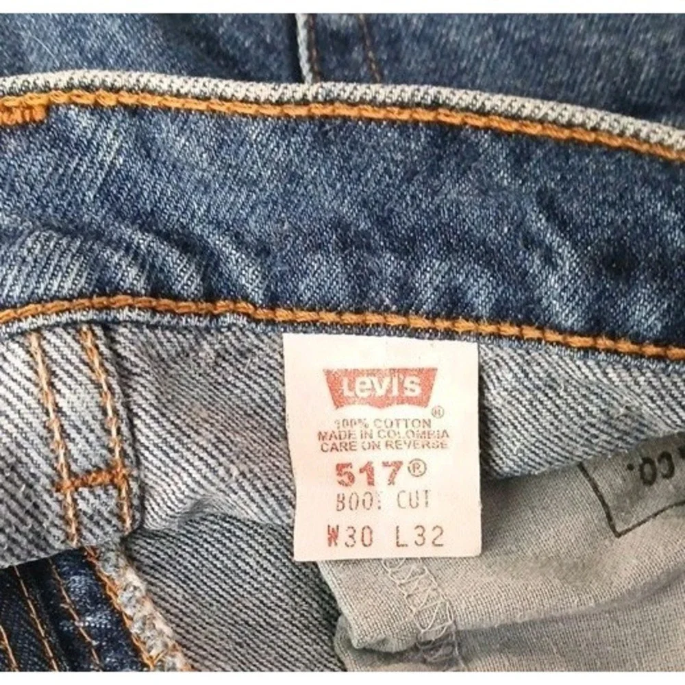 Vintage '90s Levi's 517 Red Tab Bootcut Blue Denim Men's 30x32 Made In Columbia